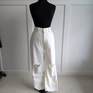 We The Free by Free People Distressed High Rise Wide Leg Jeans | Size 30